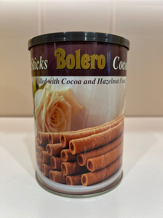 BOLERO GAUFRETTES CIGARETTES FOURRÉES DE 60% CRÈME DE NOISETTE AU CACAO 400G